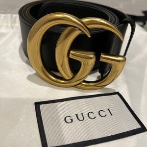 Gucci Double G Leather Belt